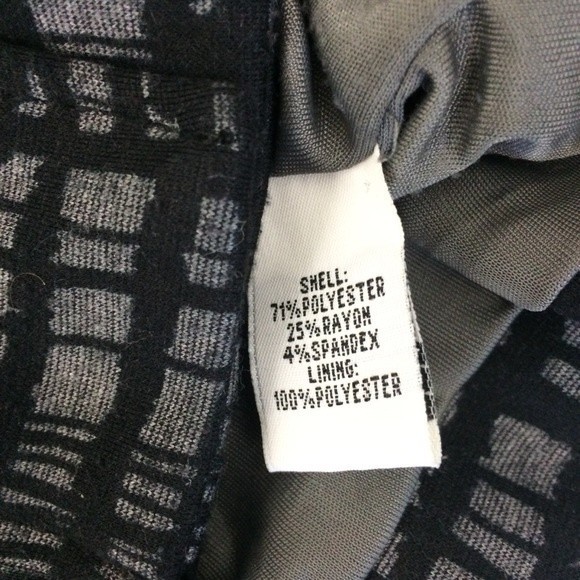 Kenneth Cole NY Zip Front Grey Black Hatched Top - Picture 6 of 6